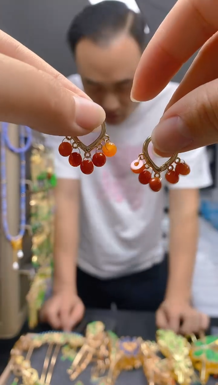 【闪购商品】翡翠耳饰合金057翡翠耳包