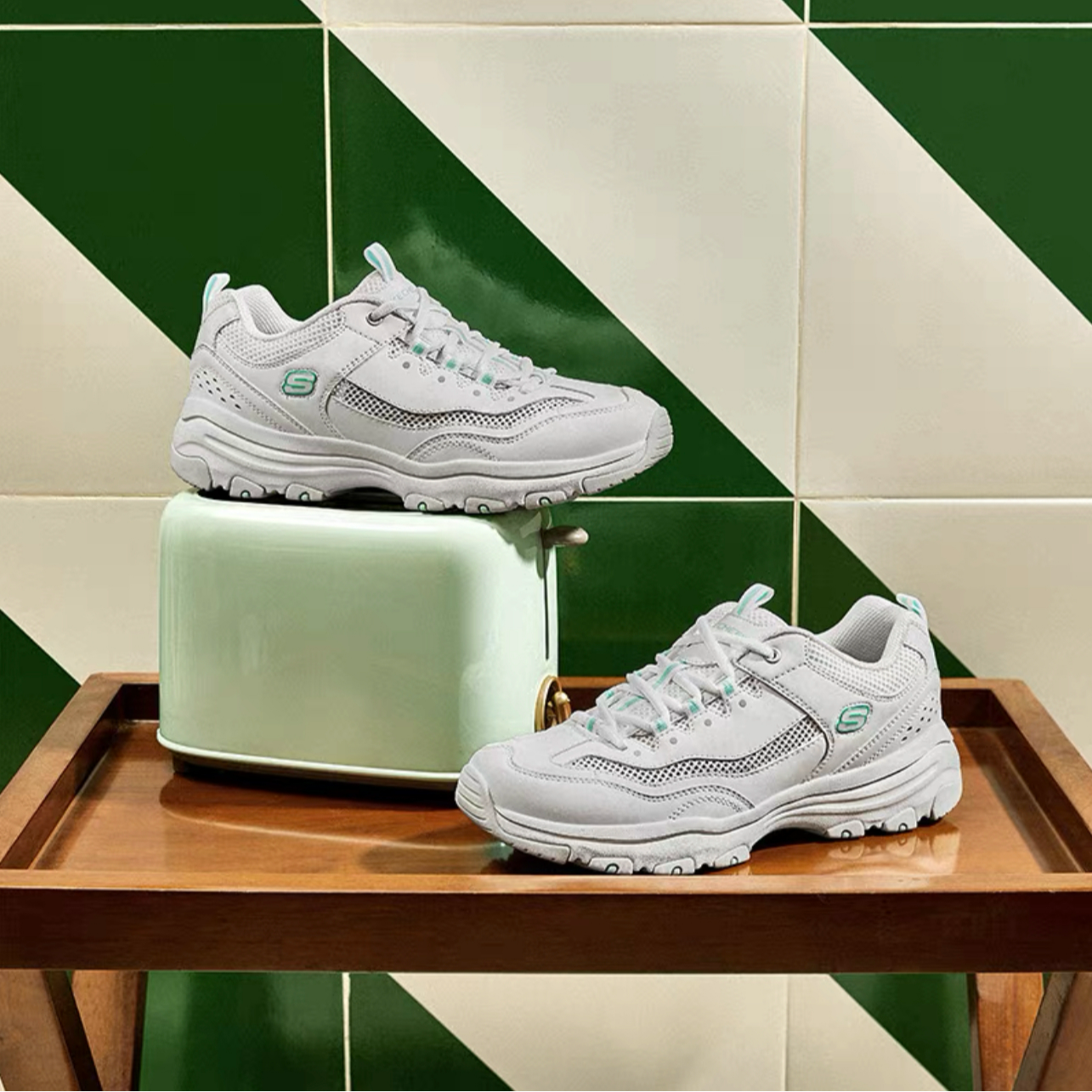 【春夏熊猫断码福利】斯凯奇熊猫鞋四季款透气轻便缓震运动鞋网面