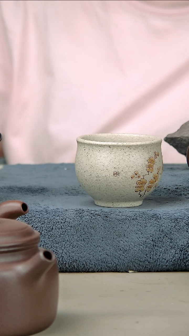 茶壶紫砂白玉段杯子100