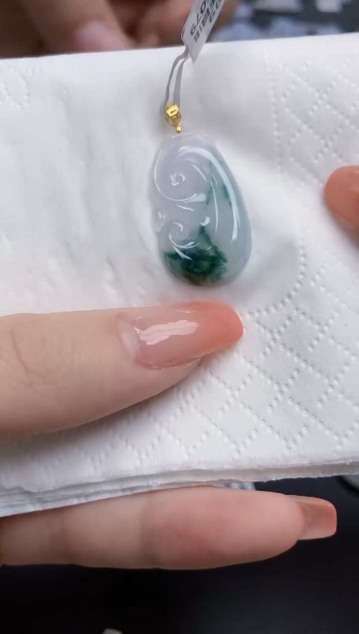 【闪购商品】翡翠颈饰18K金镶嵌天然缅甸翡翠A货