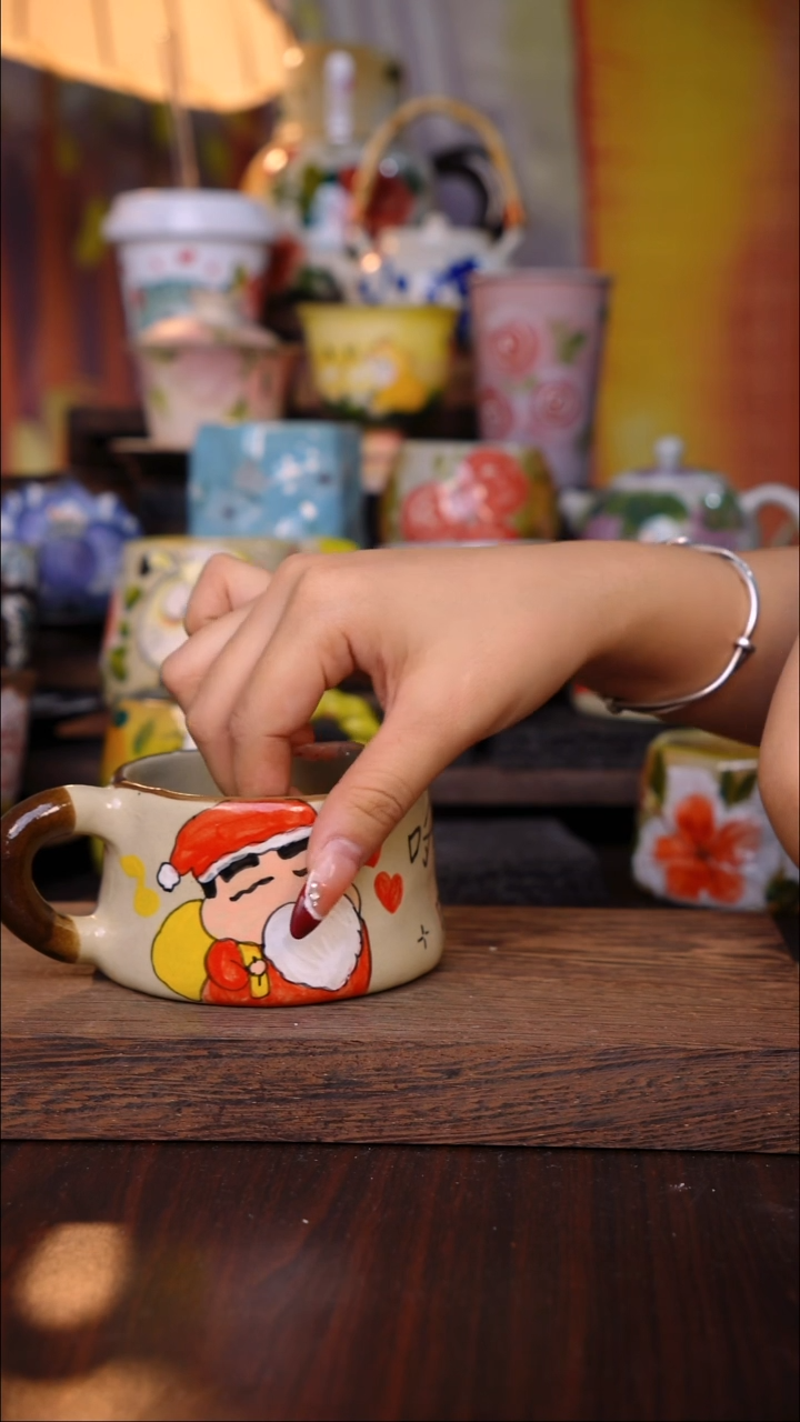 杯子陶泥垚手作 景德镇手工手绘陶瓷器物