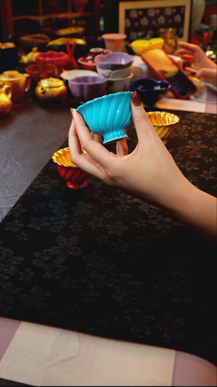 茶杯紫砂【宜景窑系列】丁香花