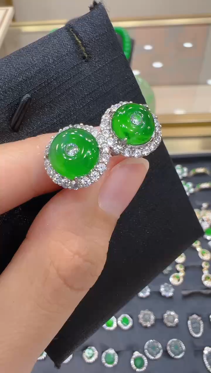 翡翠银S925镶嵌耳饰多样性团购发一件