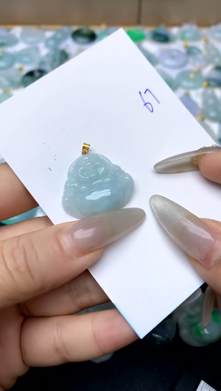 【闪购商品】翡翠颈饰18K金镶嵌天然A货翡翠