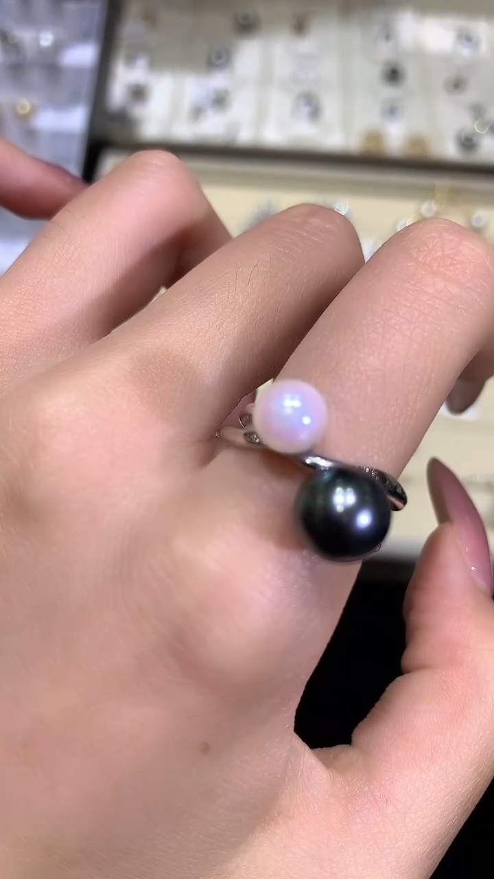 【闪购商品】海水珍珠戒指未镶嵌大溪地珍珠戒指DD