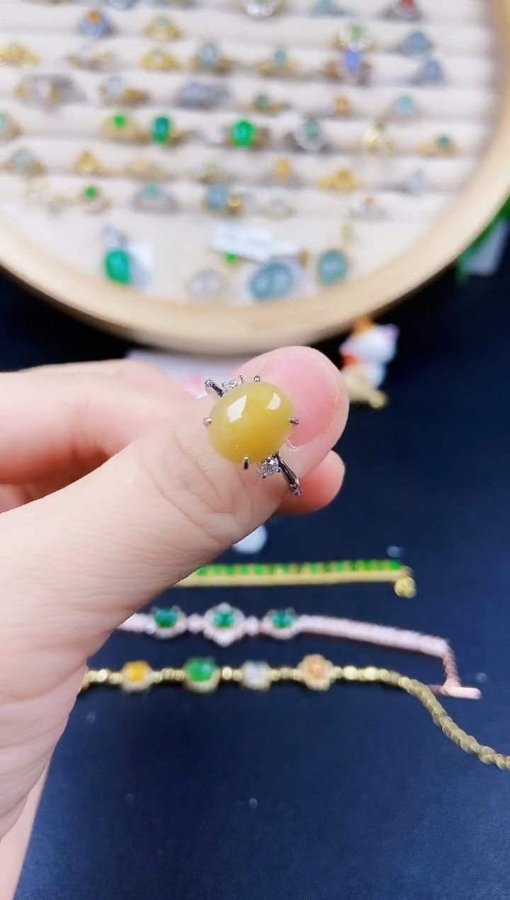 【闪购商品】翡翠戒指银S925镶嵌242425425