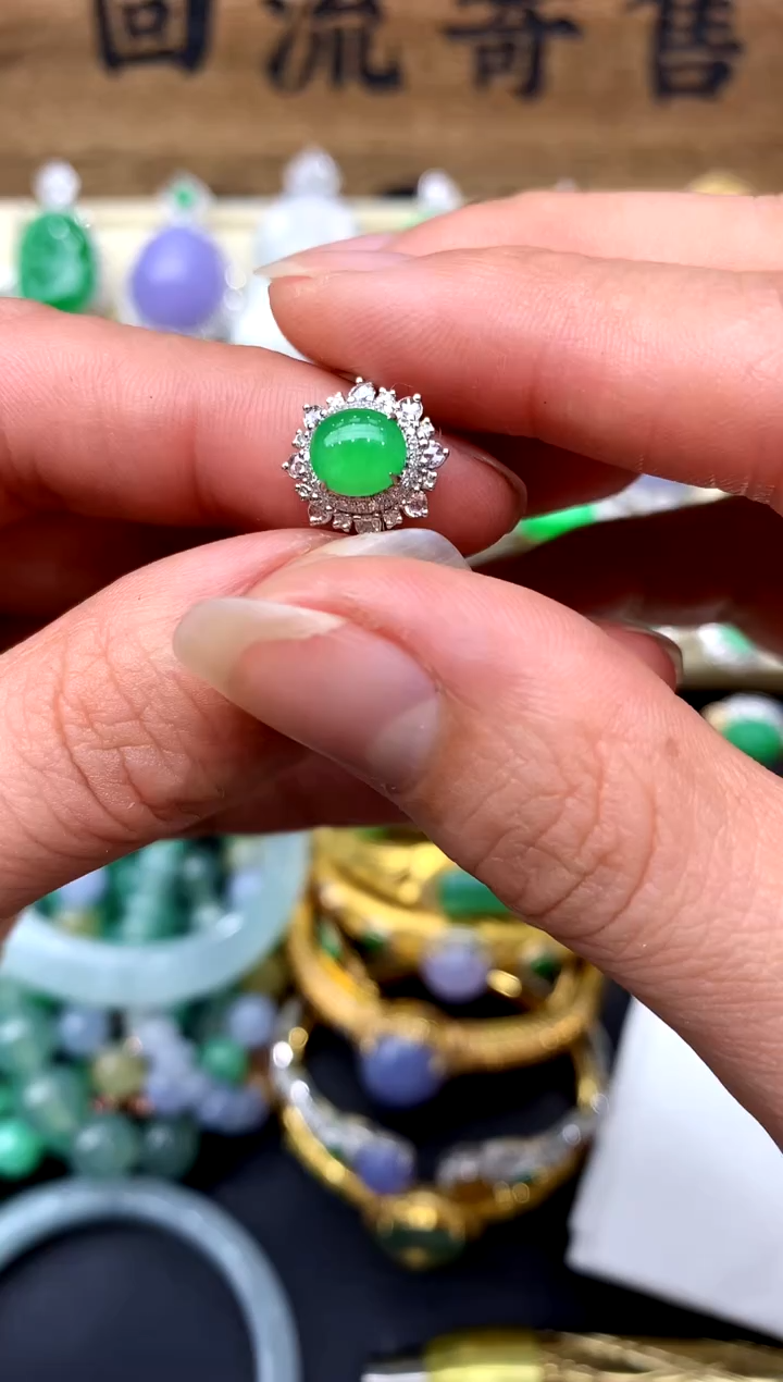 【闪购商品】翡翠戒指18K金镶嵌280-中国好珍宝