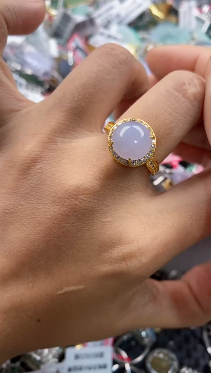 银S925镶嵌戒指翡翠222      7