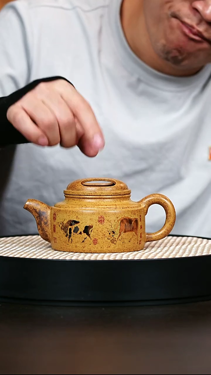 茶壶紫砂龙骨金砂牛盖德钟