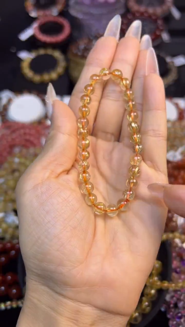 未镶嵌手串水晶金发晶6.7mm