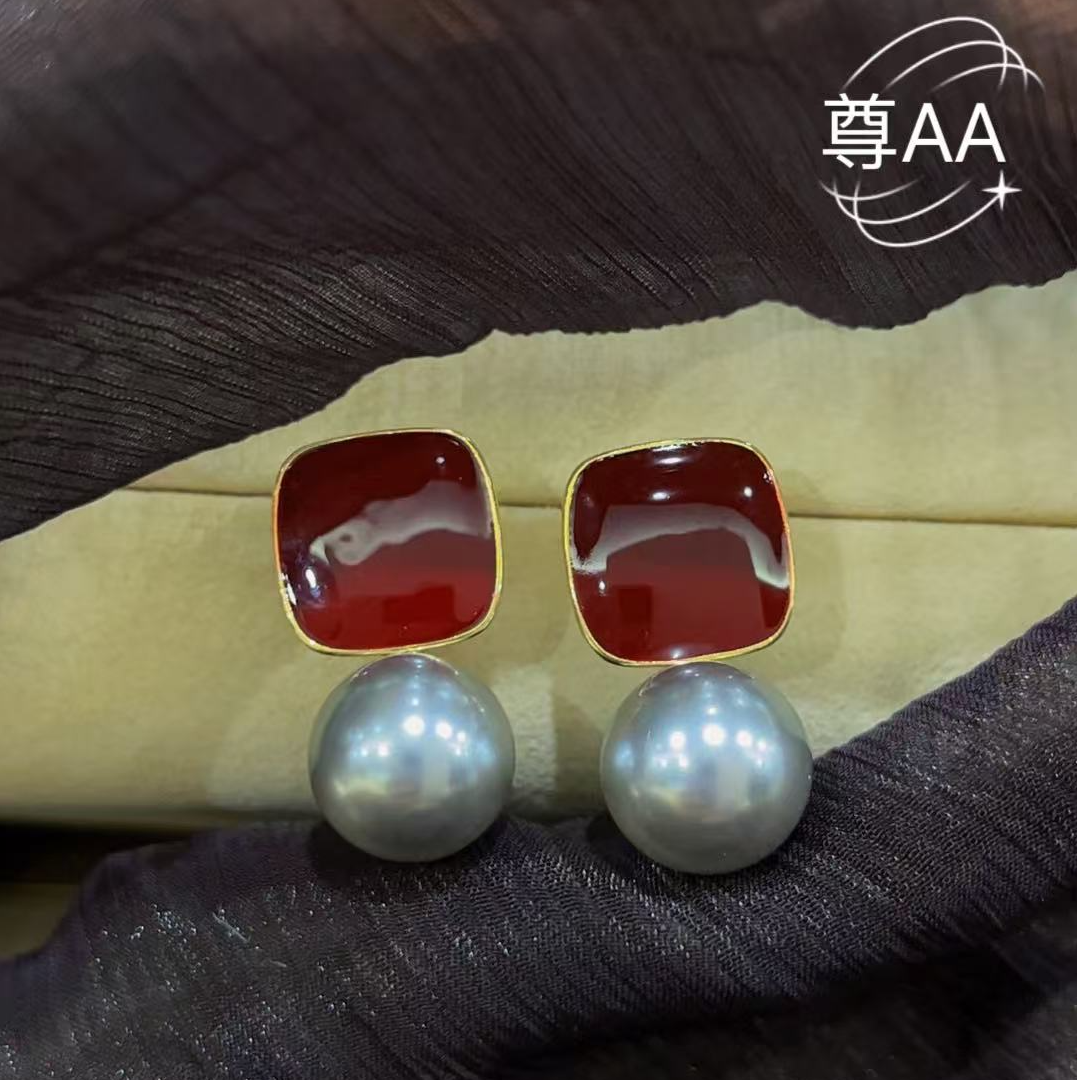 尊AA* 925银珍珠独特耳环 高端大气精致 k7057