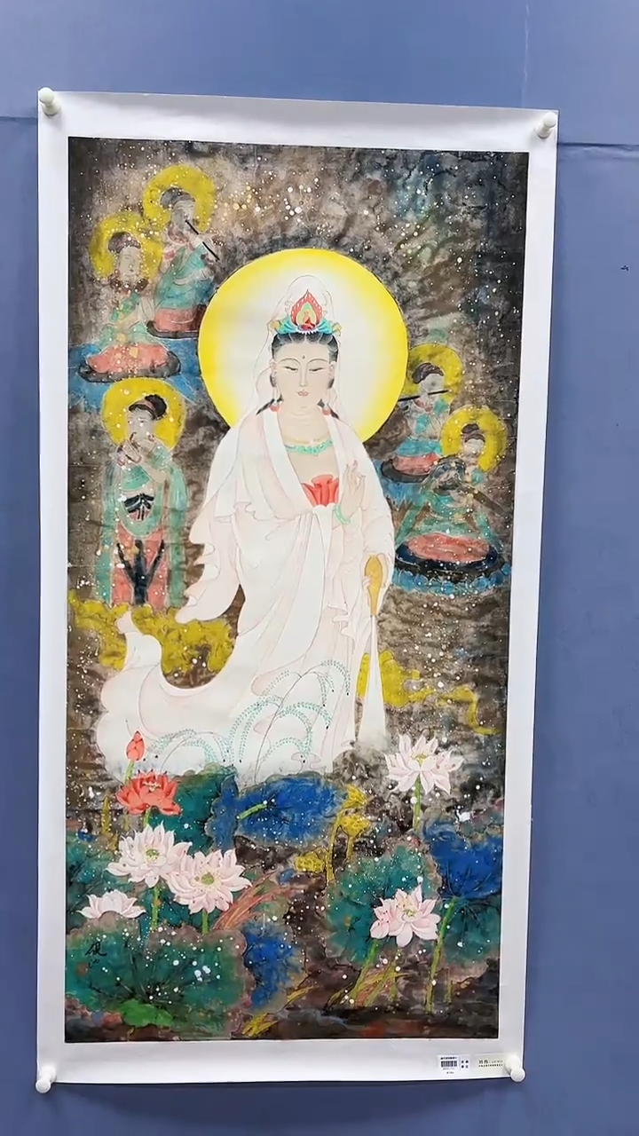 【闪购商品】绘画刘伟绘画8平尺金/红袍观音