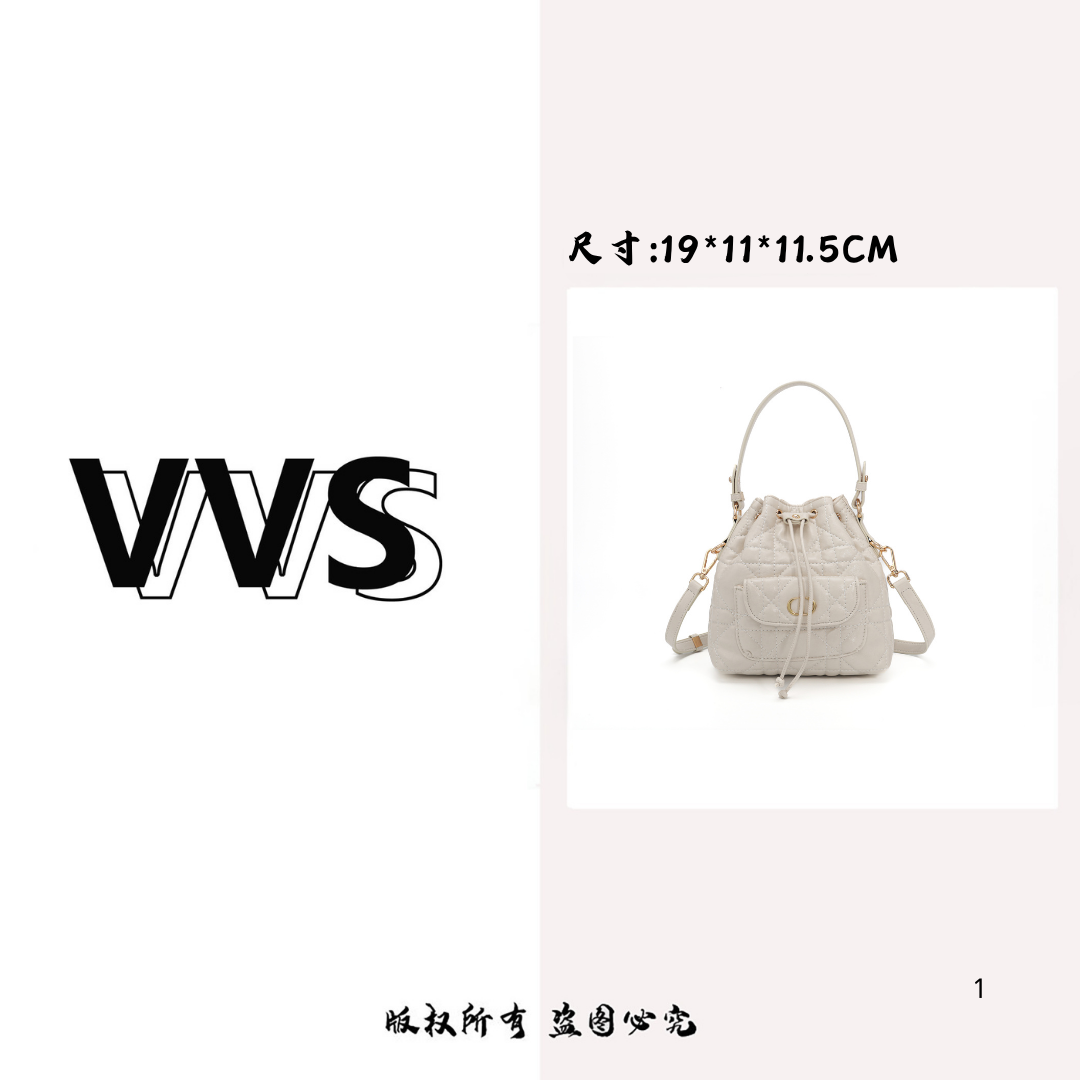 【VV专属】2025新款慵懒通勤单肩斜挎包高级感手提水桶包MO-82569白