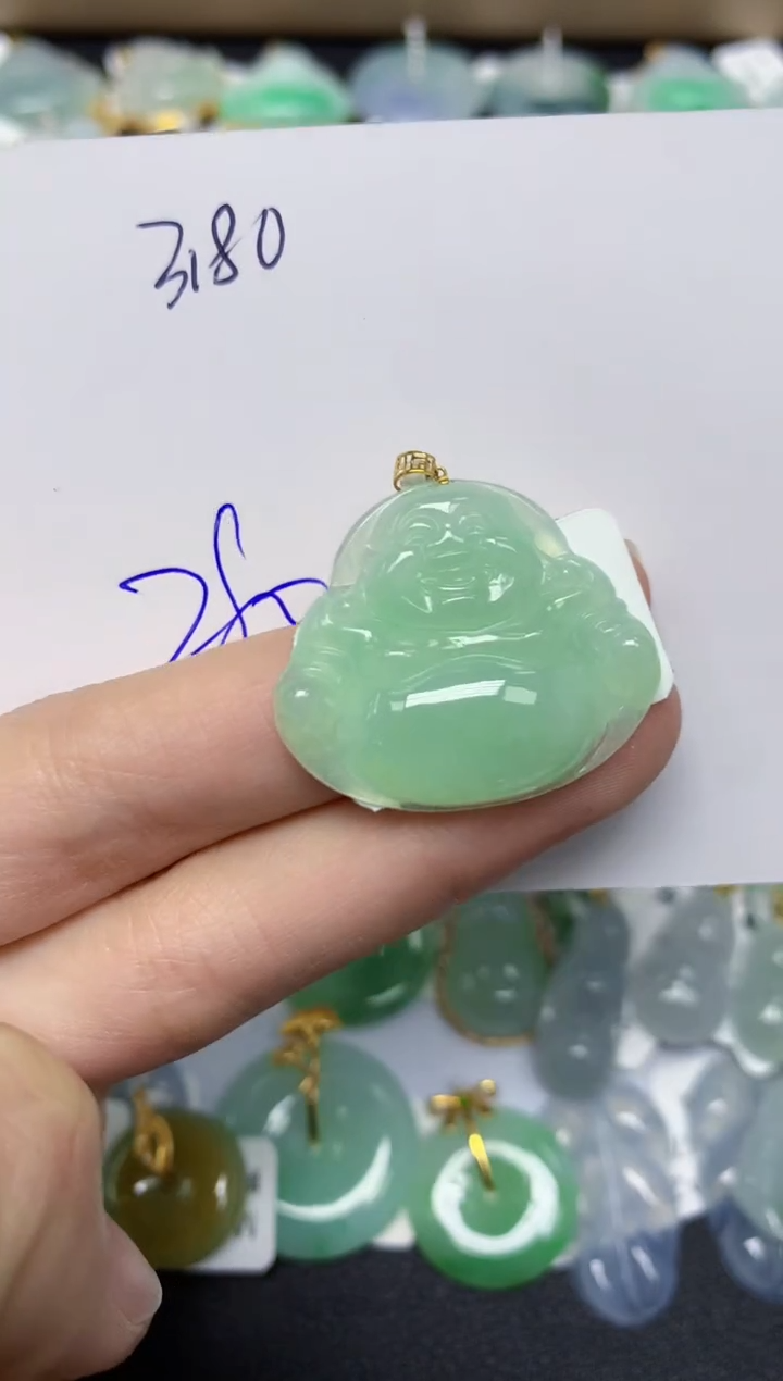 【闪购商品】翡翠颈饰18K金镶嵌 天然翡翠A货