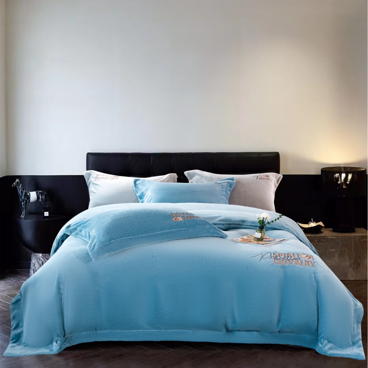  【莹莹家】270高克重牛奶绒加厚被套绒床品四件套专柜款- 骑士宣言