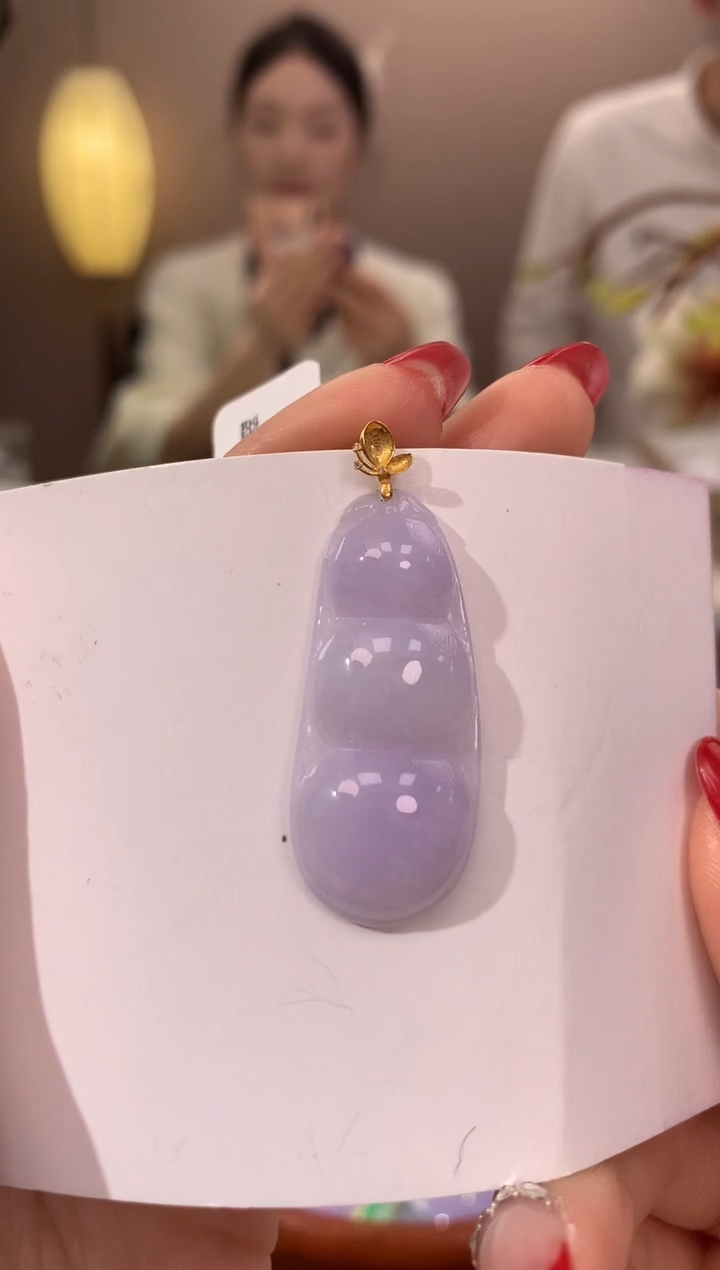 【闪购商品】翡翠颈饰18K金镶嵌天然缅甸a货翡翠