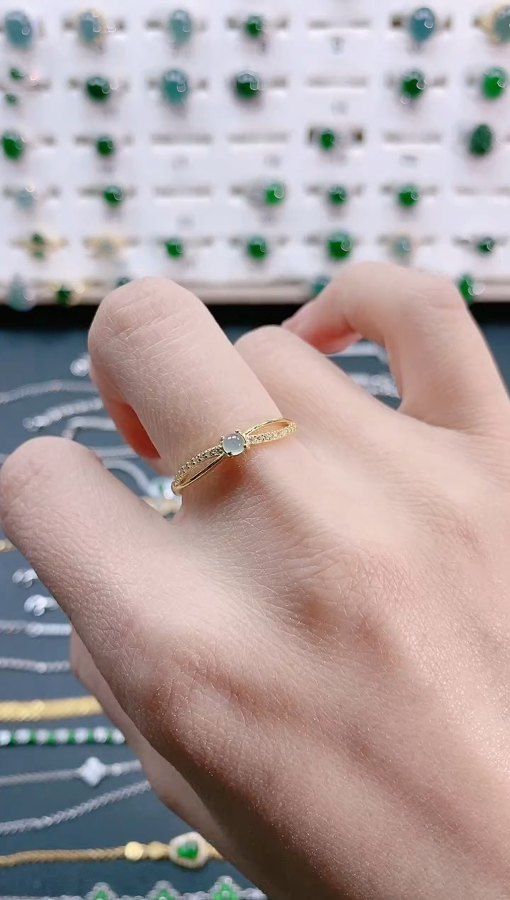 【闪购商品】翡翠戒指银S925镶嵌天然翡翠