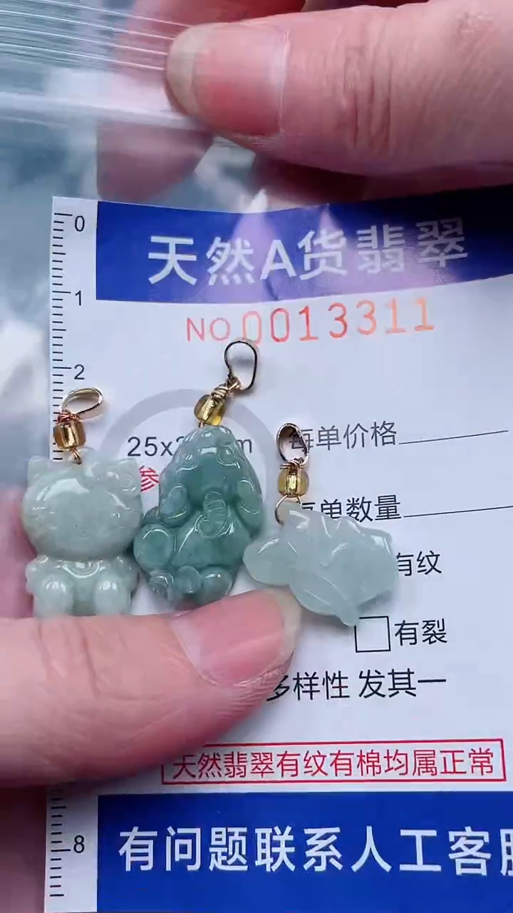 翡翠未镶嵌吊坠(赠链)1