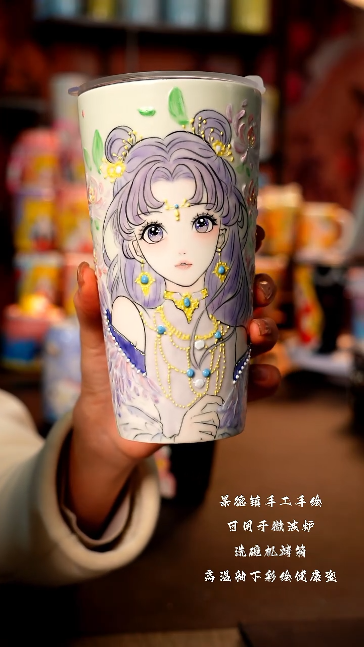 景德镇手工手绘陶瓷杯杯