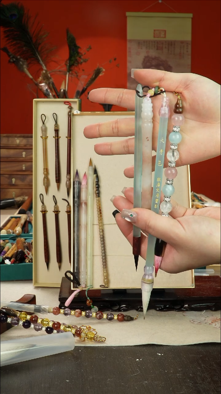 284号闪孤品高货毛笔链接 清水试笔 蘸墨不退