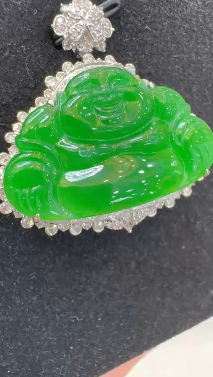 翡翠18K金镶嵌吊坠(不含链)多样性团购发一件