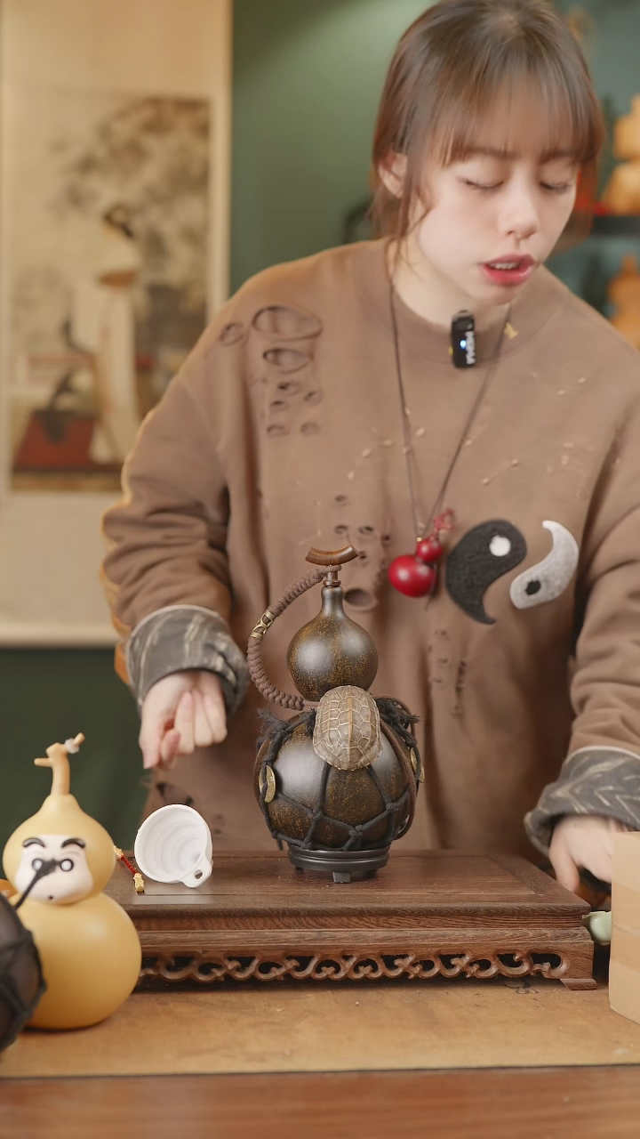 【闪购商品】210号精品天然大漆工艺防渗内胆酒葫芦~