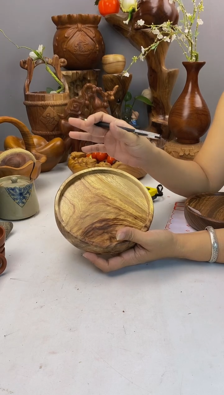 香樟木A17精品圆盘/尺寸17*4