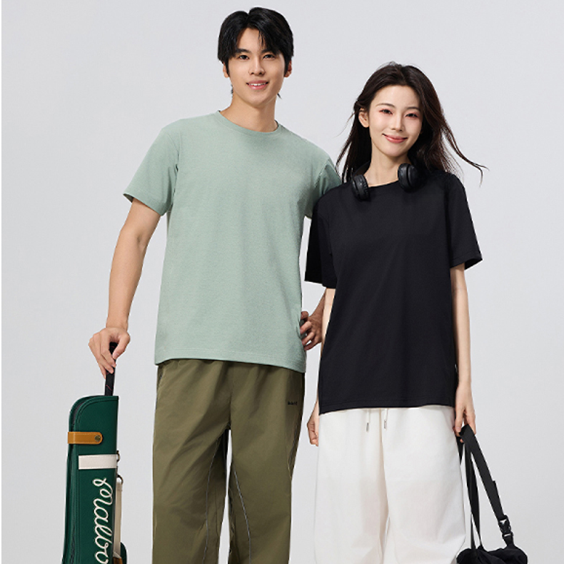 【666】529/27-314/115-31 新品夏季冰丝速干短袖情侣装休闲t恤纯色