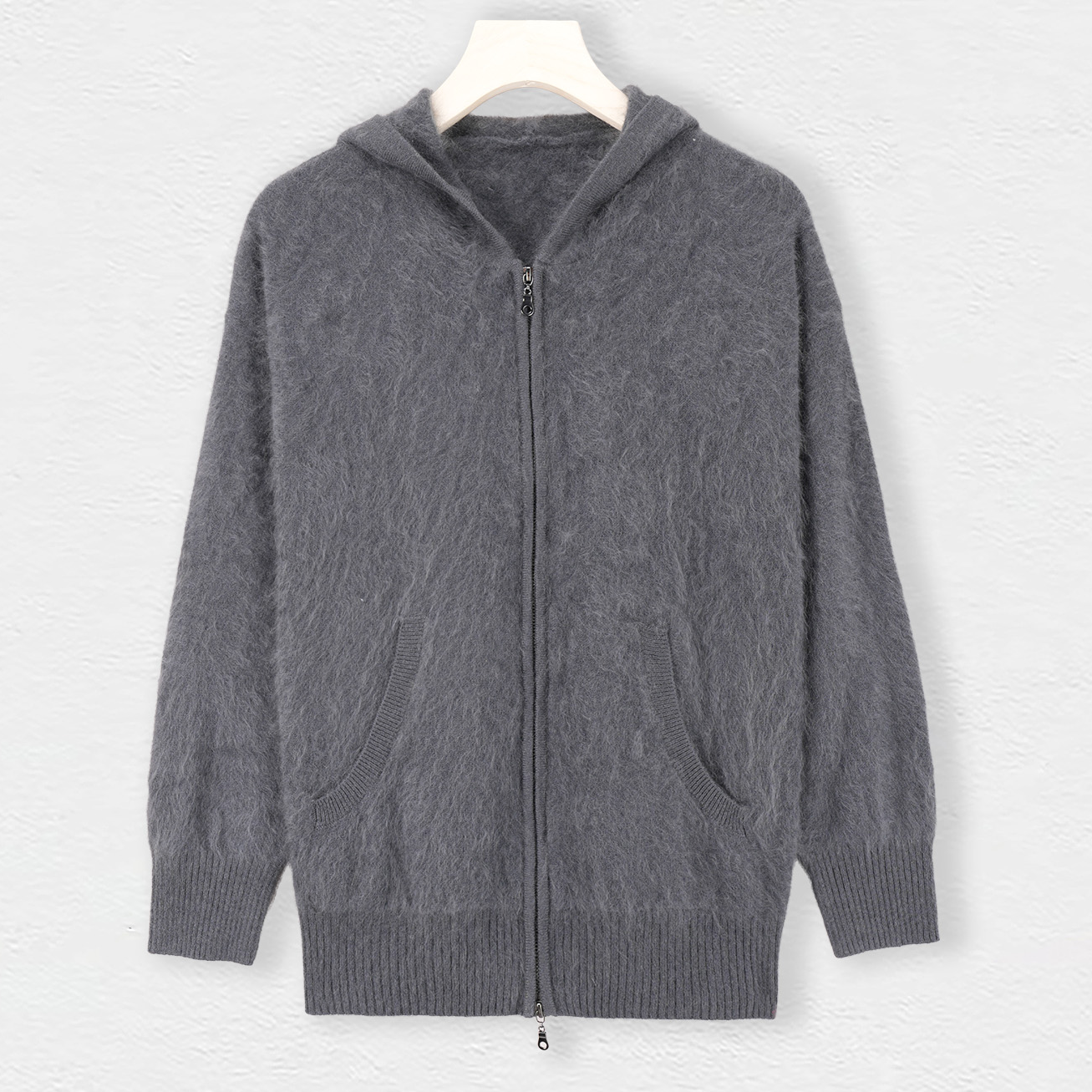 【自带高级感】温暖软糯 100山羊绒时尚拉绒连帽开衫 YXW24255L