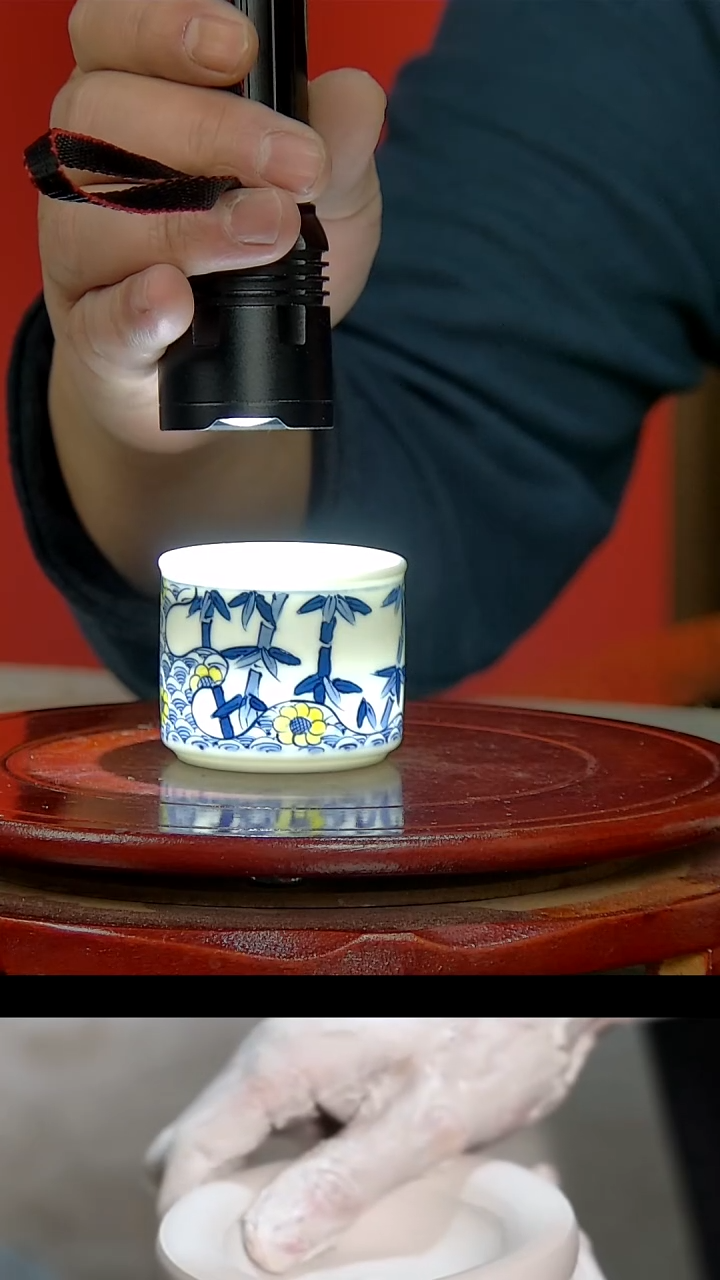 【闪购商品】020民间艺人青花竹子画片直筒杯