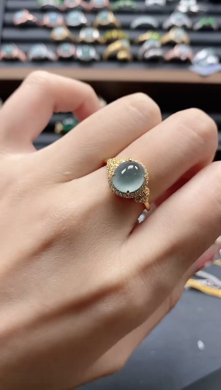 【闪购商品】翡翠戒指银S925镶嵌51151