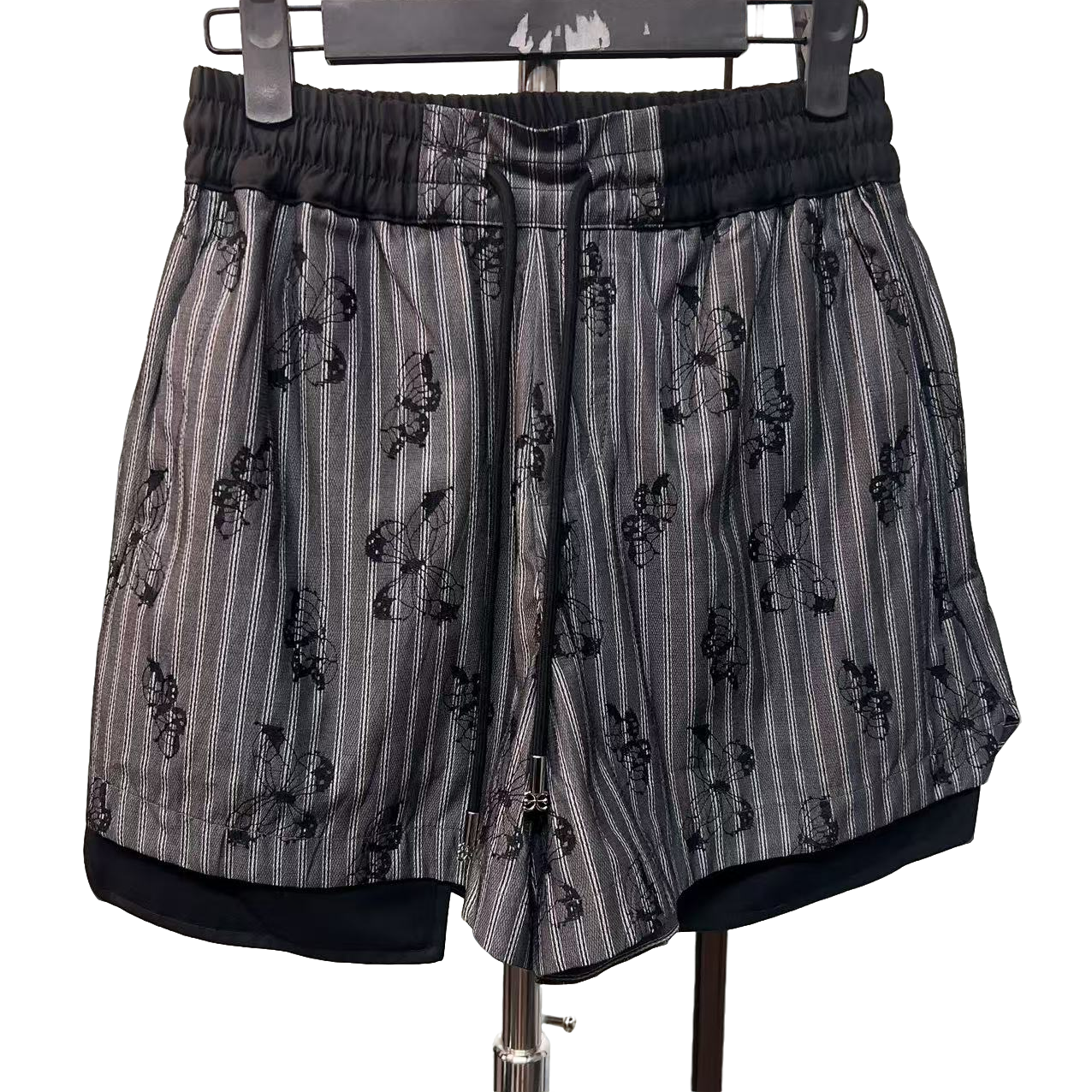 2025春夏新款2059A不撞衫黑色蝴蝶图案短裤