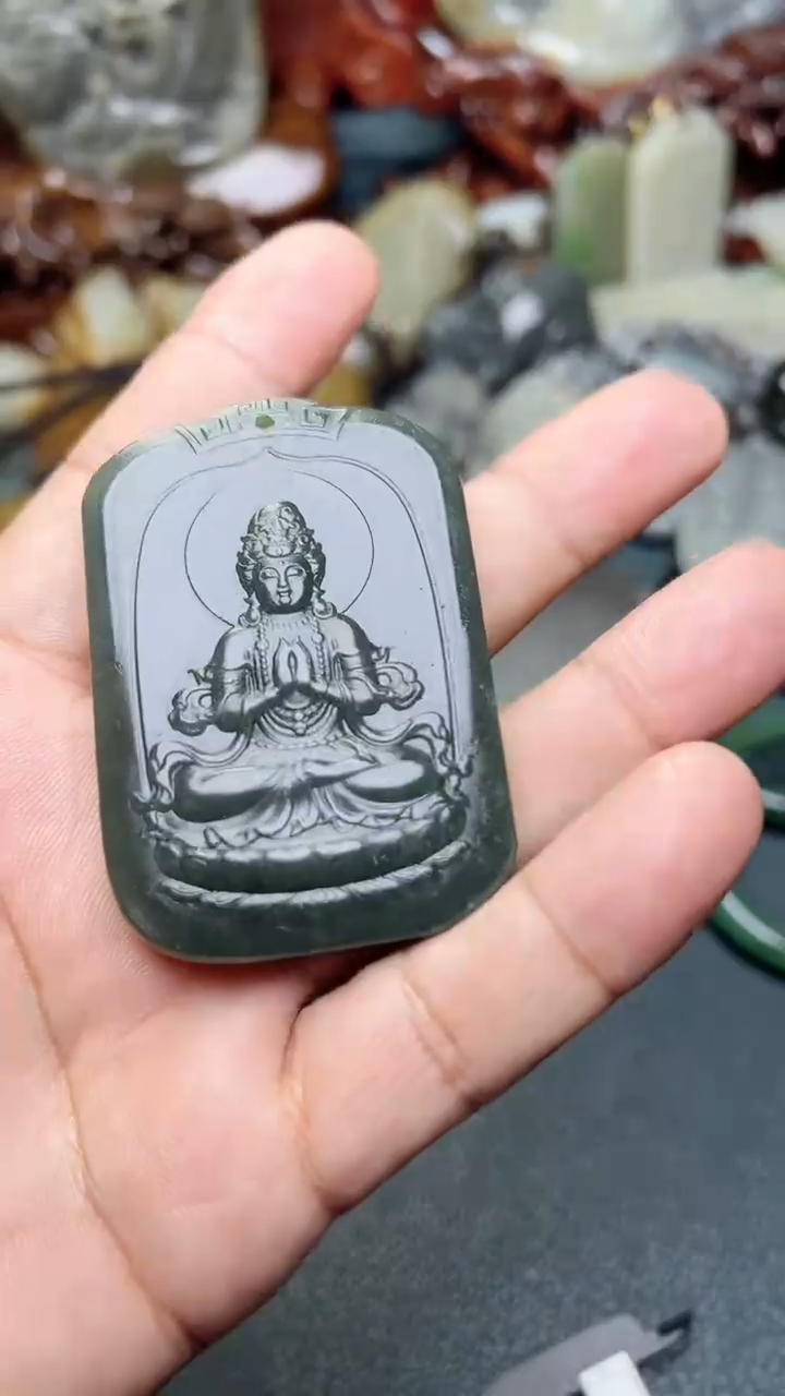 和田玉未镶嵌挂件-