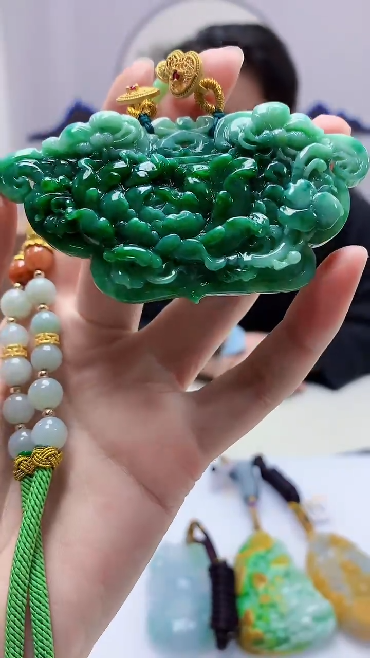 【闪购商品】定制翡翠未镶嵌5060zm-毛货花鸟187