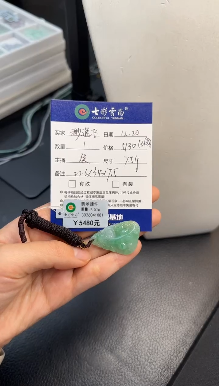 吊坠(不含链)未镶嵌翡翠渺*飞绿色