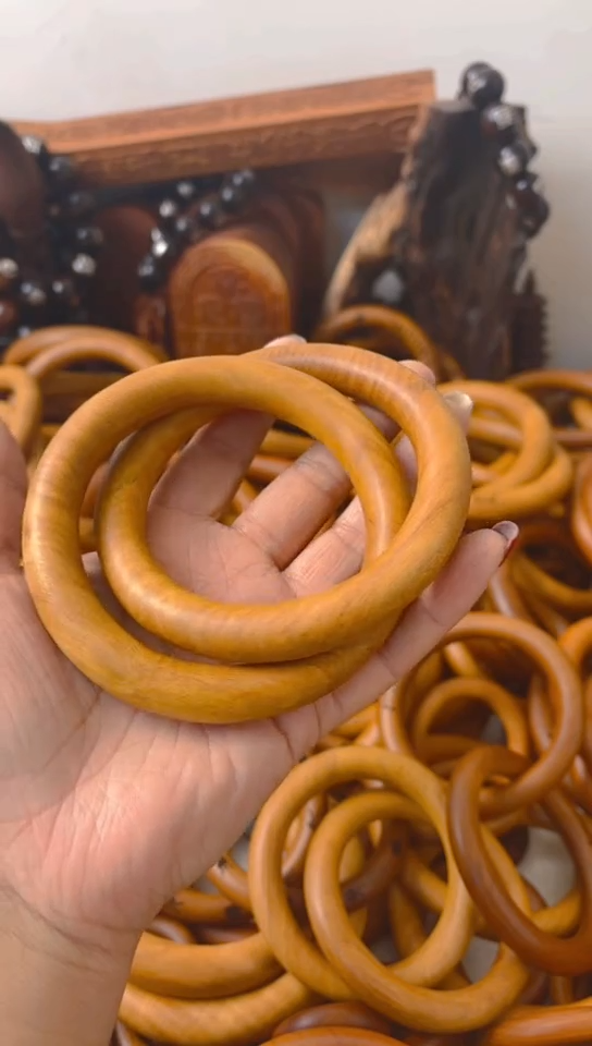 【闪购商品】枣木木雕乾坤圈微瑕70圈口一物一拍不退不换