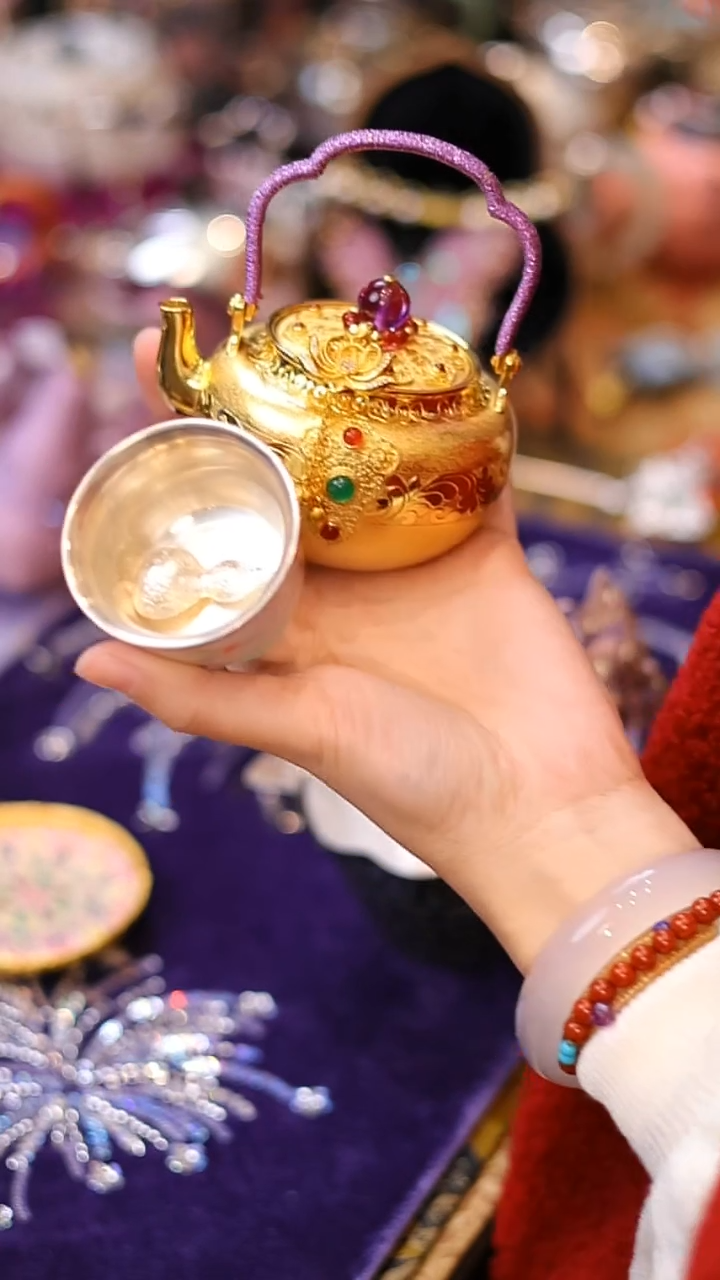 【闪购商品】摆件山怂阿卿直播间@@银壶+提溜+杯