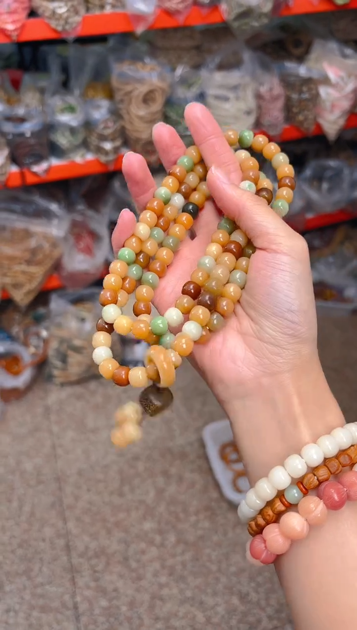 吊坠菩提根/象牙果多宝小卡桶珠108项链