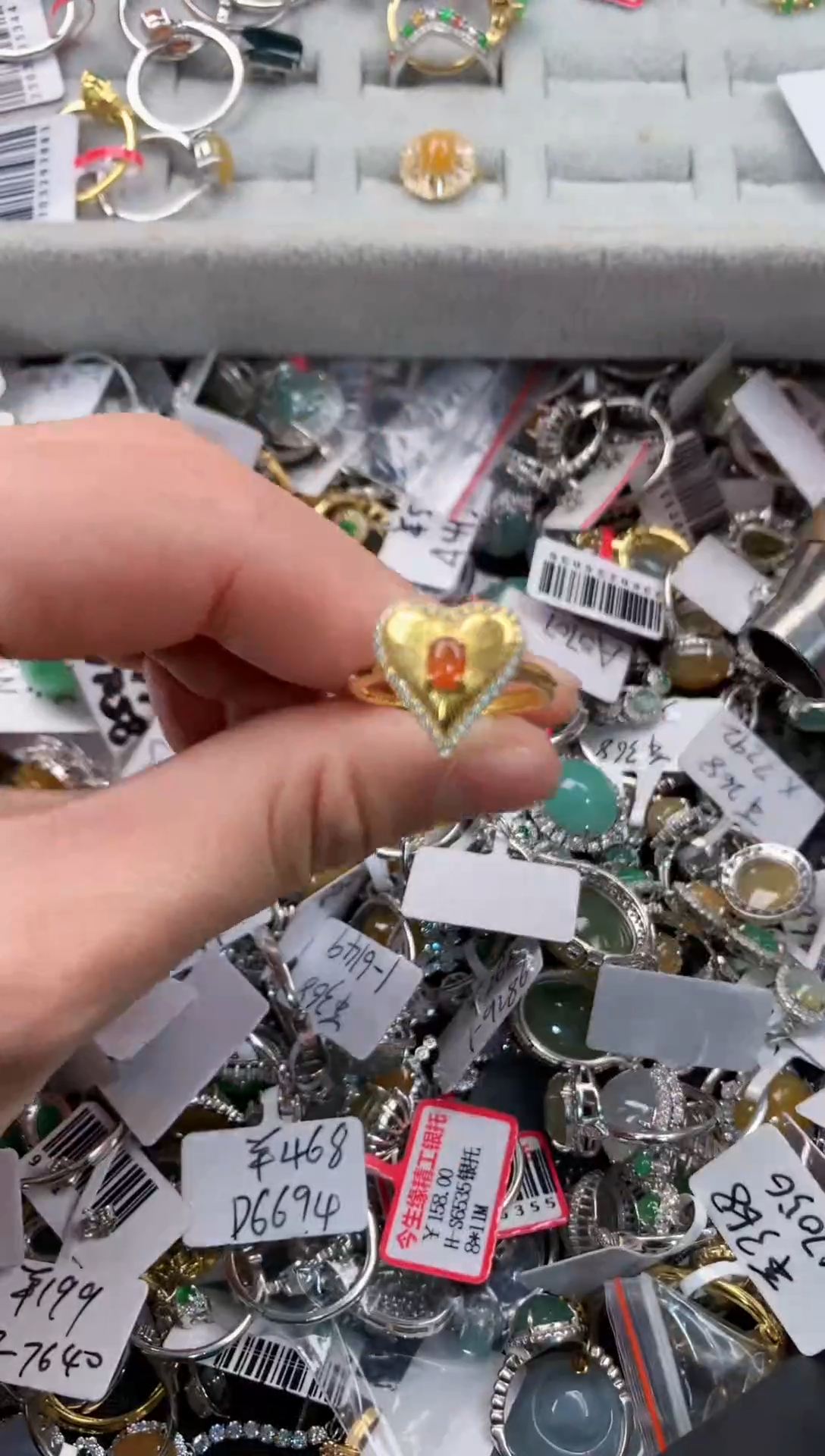 银S925镶嵌戒指翡翠777   7