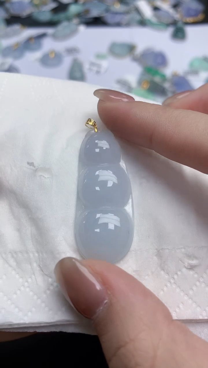 【闪购商品】翡翠颈饰18K金镶嵌天然缅甸翡翠A货