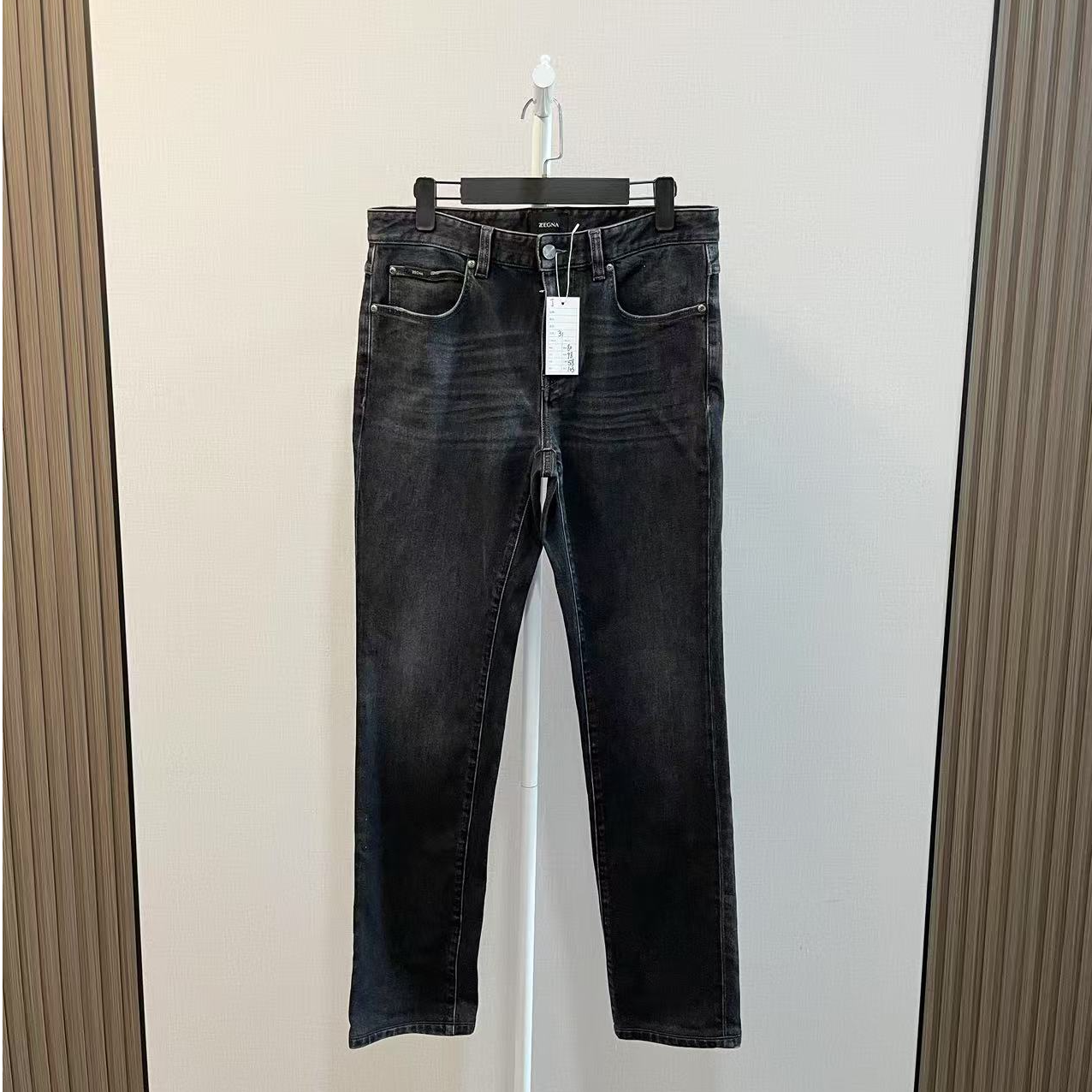 99新 ZEGNA /杰尼亚/水洗黑牛仔裤长裤/尺码31