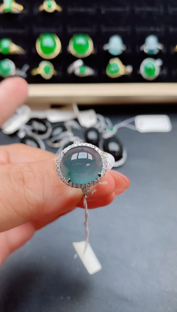 【闪购商品】翡翠戒指银S925镶嵌1221