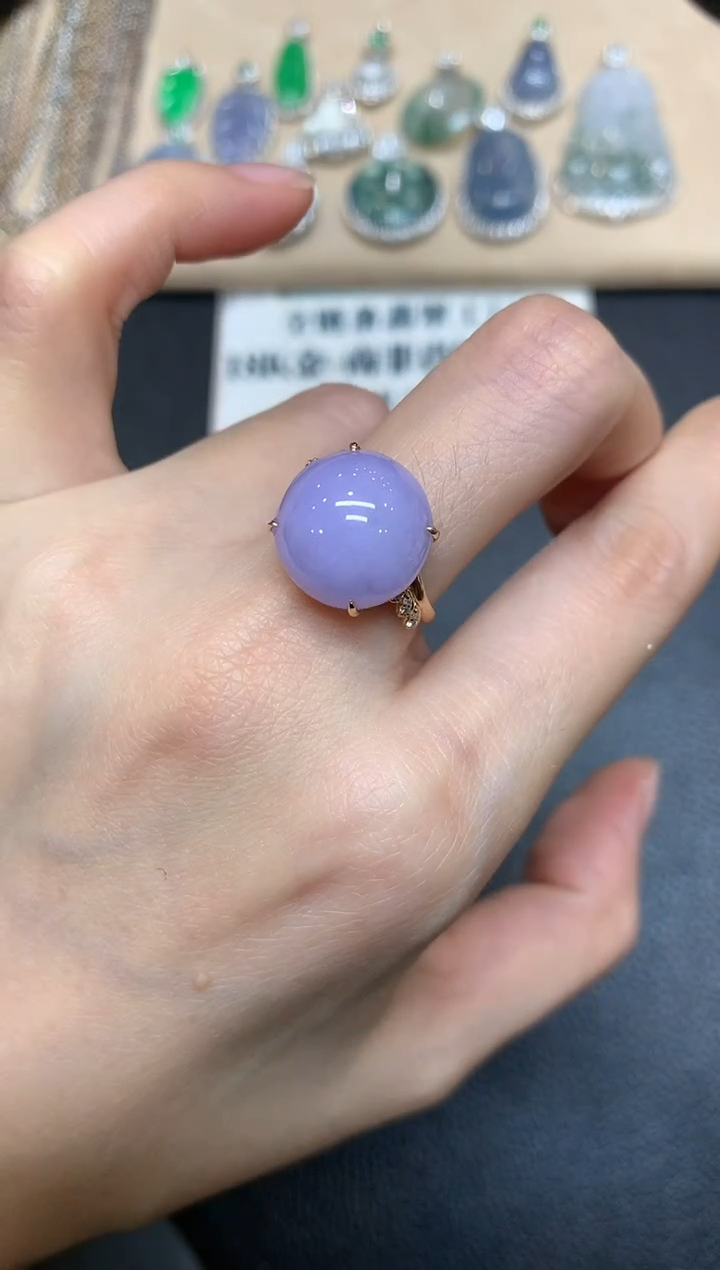 【闪购商品】翡翠戒指18K金镶嵌【无服务费