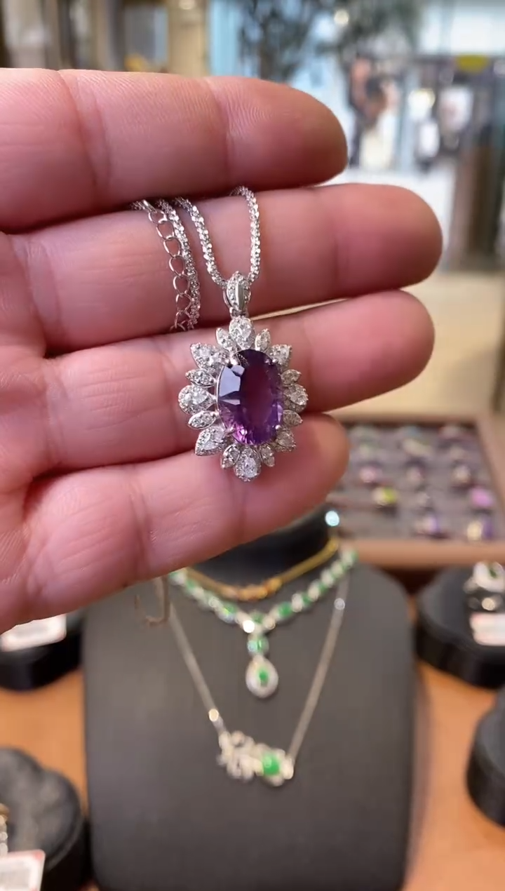 【闪购商品】水晶吊坠(赠链)银S925镶嵌亏米福利