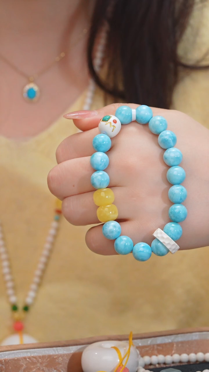 【闪购商品】针钠钙石（海纹石）手串未镶嵌多样性发 卡10@@W91332