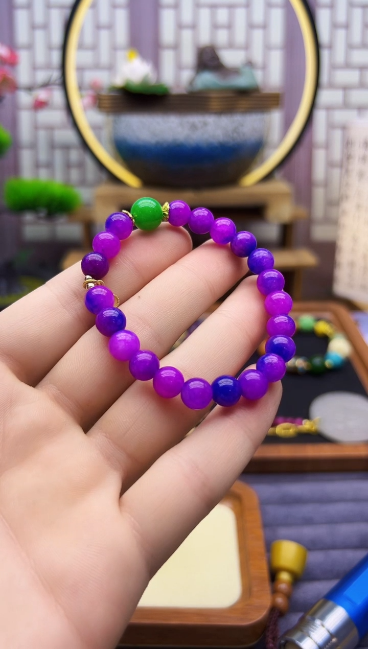 14K金镶嵌苏纪石（舒俱来）手链S470