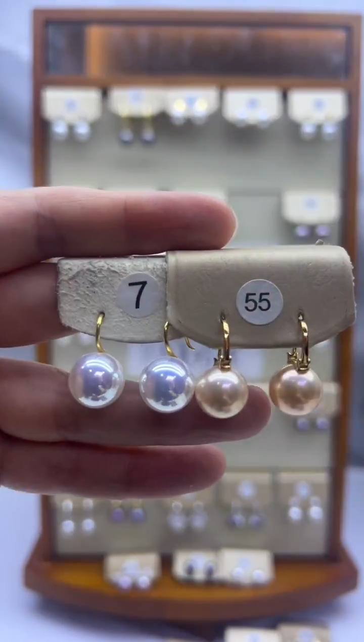 未镶嵌耳饰淡水珍珠7+55