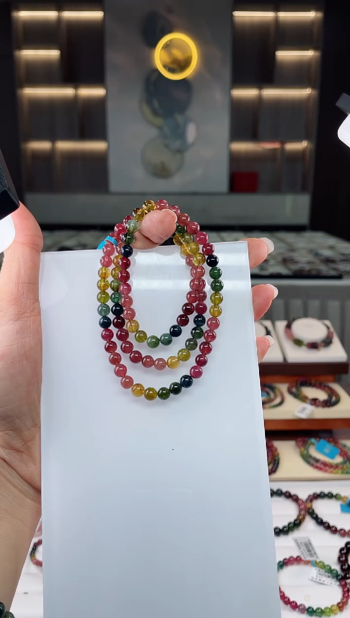 【闪购商品】碧玺三圈手串未镶嵌（多样性发一条）Q