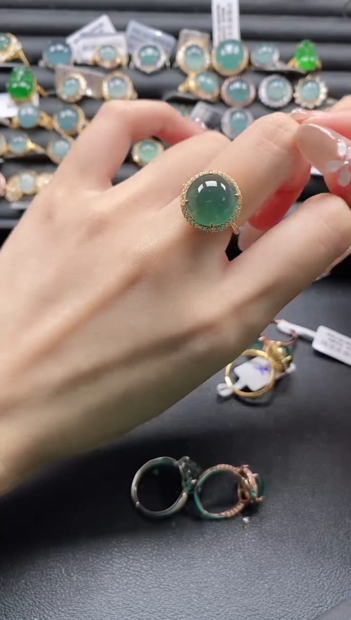 【闪购商品】翡翠戒指银S925镶嵌1111