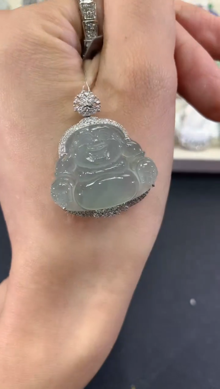 【闪购商品】翡翠吊坠(不含链)18K金镶嵌q4          